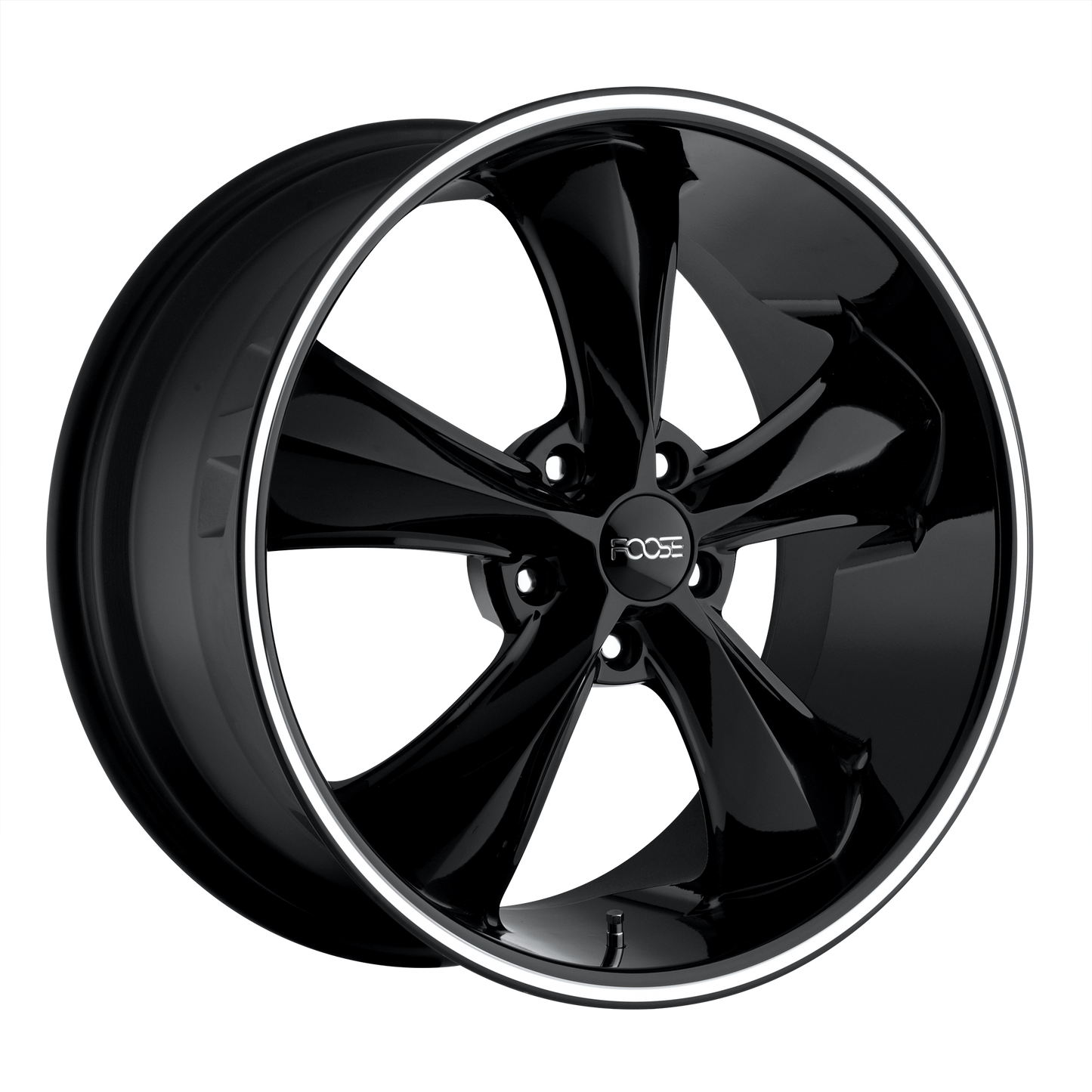 Set of 4: Foose F104 Legend Wheel, 18x9.0 +7 Offset 5x120.65, Gloss Black Milled - F10418906152