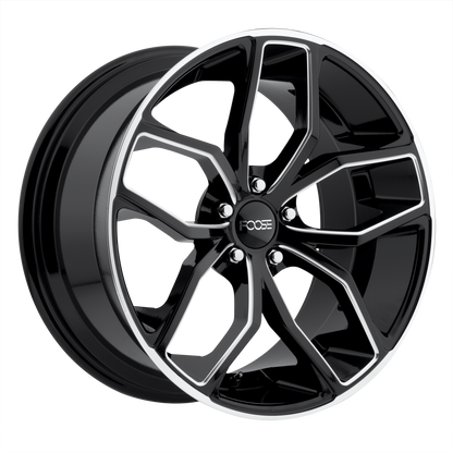 Set of 4: Foose F150 Outcast Wheel, 20x8.5 +35 Offset 5x120, Gloss Black Milled - F150208521+35