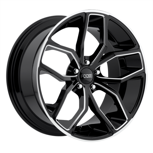 Foose F150 Outcast Wheel, 20x8.5 +35 Offset 5x120, Gloss Black Milled - F150208521+35