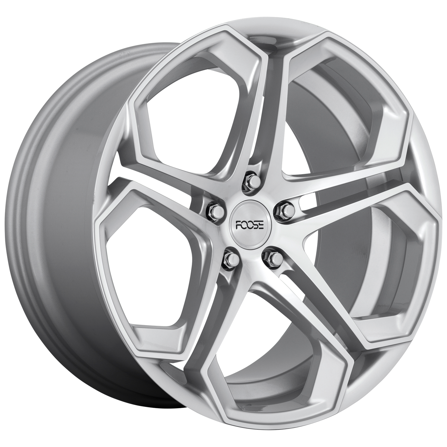 Set of 4: Foose F170 Impala Wheel, 20x10.5 +40 Offset 5x114.3, Gloss Silver Machined - F170200565+40