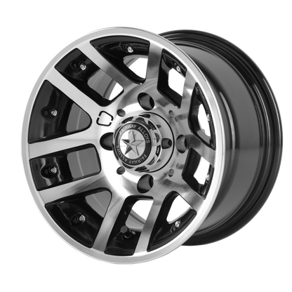 Set of 4: Fairway Alloys Fa121 Illusion Wheel, 10x7.0 -25 Offset 4x101.6, Machined Gloss Black - FA-121-M