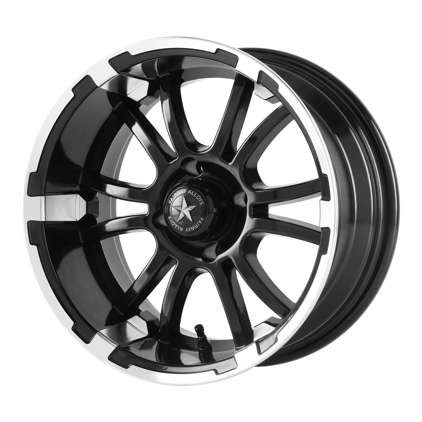 Set of 4: Fairway Alloys Fa132 Sixer Wheel, 12x6.0 -20 Offset 4x101.6, Machined Matte Black - FA-132-M