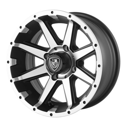 Set of 4: Fairway Alloys Fa135 Rebel Wheel, 12x6.0 -23 Offset 4x101.6, Machined Matte Black - FA-135-M