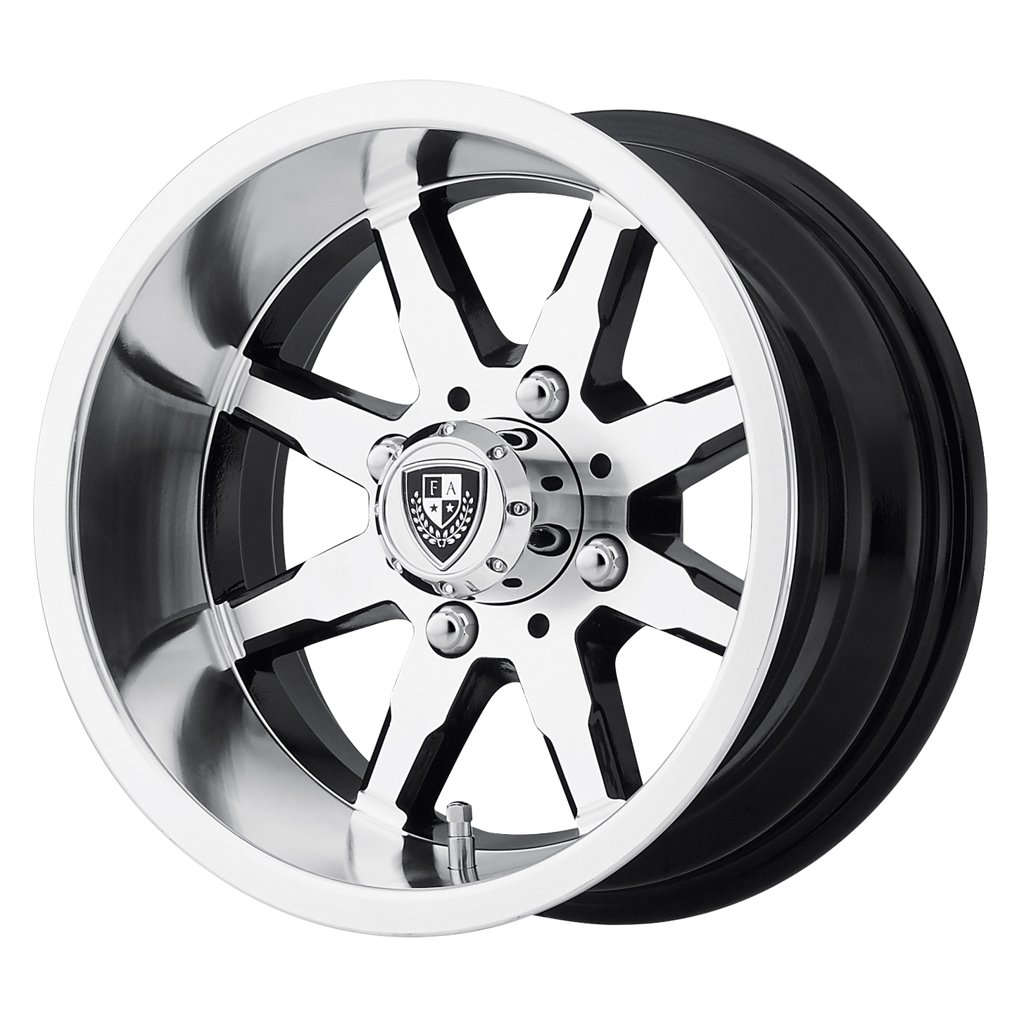 Set of 4: Fairway Alloys Fa141 Shift Wheel, 10x7.0 -25 Offset 4x101.6, Machined Gloss Black - FA-141-M