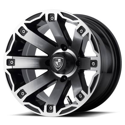 Set of 4: Fairway Alloys Fa143 Rage Wheel, 12x7.0 -47 Offset 4x101.6, Machined Gloss Black - FA-143-M