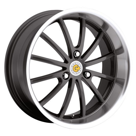 Genius Darwin Wheel, 17x6.5 +22 Offset 3x112, Gunmetal W/ Mirror Cut Lip - 1765GED223112G57