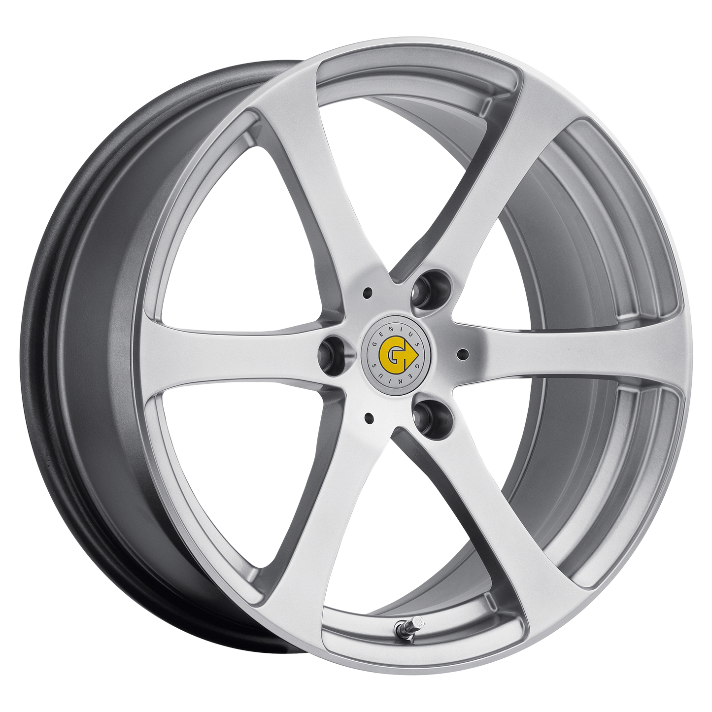 Genius Newton Wheel, 15x5.5 +25 Offset 3x112, Hyper Silver - 1555GEN253112S57