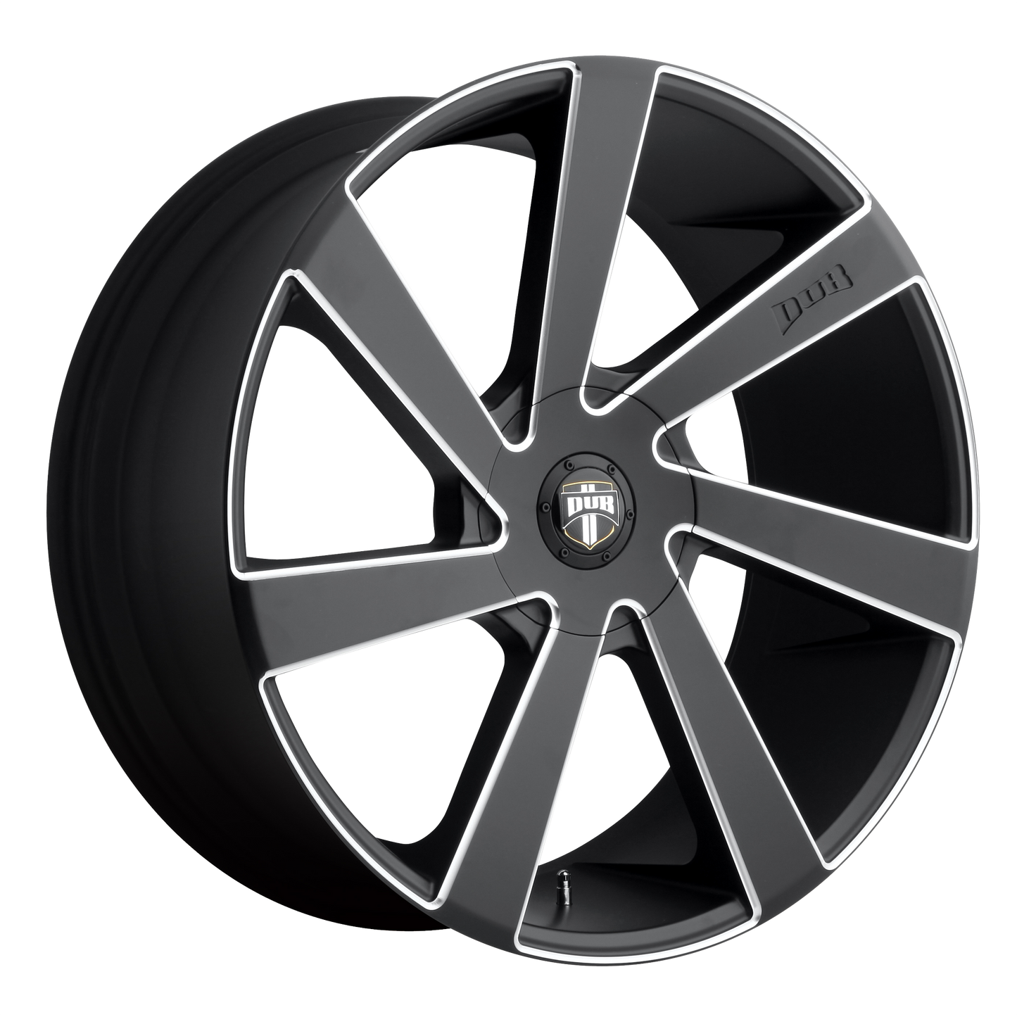 Set of 4: DUB S133 Directa Wheel, 22x9.5 +15 Offset 5x115/5x120.65, Matte Black Milled - S133229506+15