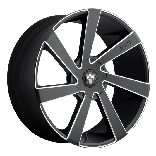Set of 4: DUB S133 Directa Wheel, 22x9.5 +15 Offset 5x115/5x120.65, Matte Black Milled - S133229506+15