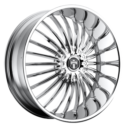 DUB S140 Suave Wheel, 24x9.5 +15 Offset 5x115/5x120.65, Chrome Plated - S140249506+15