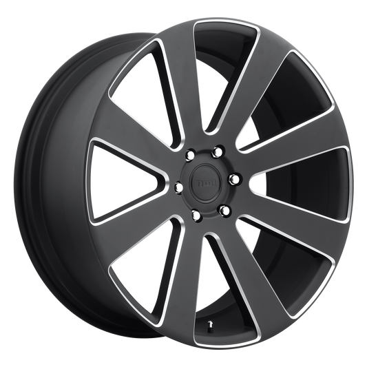 DUB S187 8 Ball Wheel, 22x9.5 +20 Offset 6x139.7, Matte Black Milled - S187229577+20