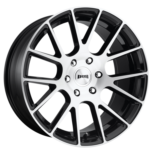 Set of 4: DUB S206 Luxe Wheel, 22x9.5 +20 Offset 6x139.7, Gloss Black Brushed - S206229577+20