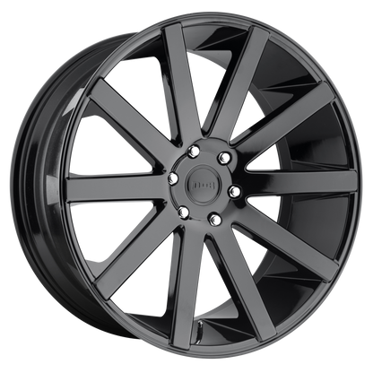 DUB S219 Shot Calla Wheel, 22x9.5 +20 Offset 6x139.7, Gloss Black - S219229584+20