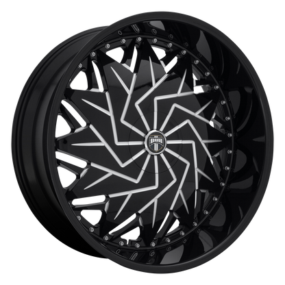 DUB S231 Dazr Wheel, 26x9.0 +15 Offset 5x115/5x120, Gloss Black Milled - S231269022+15