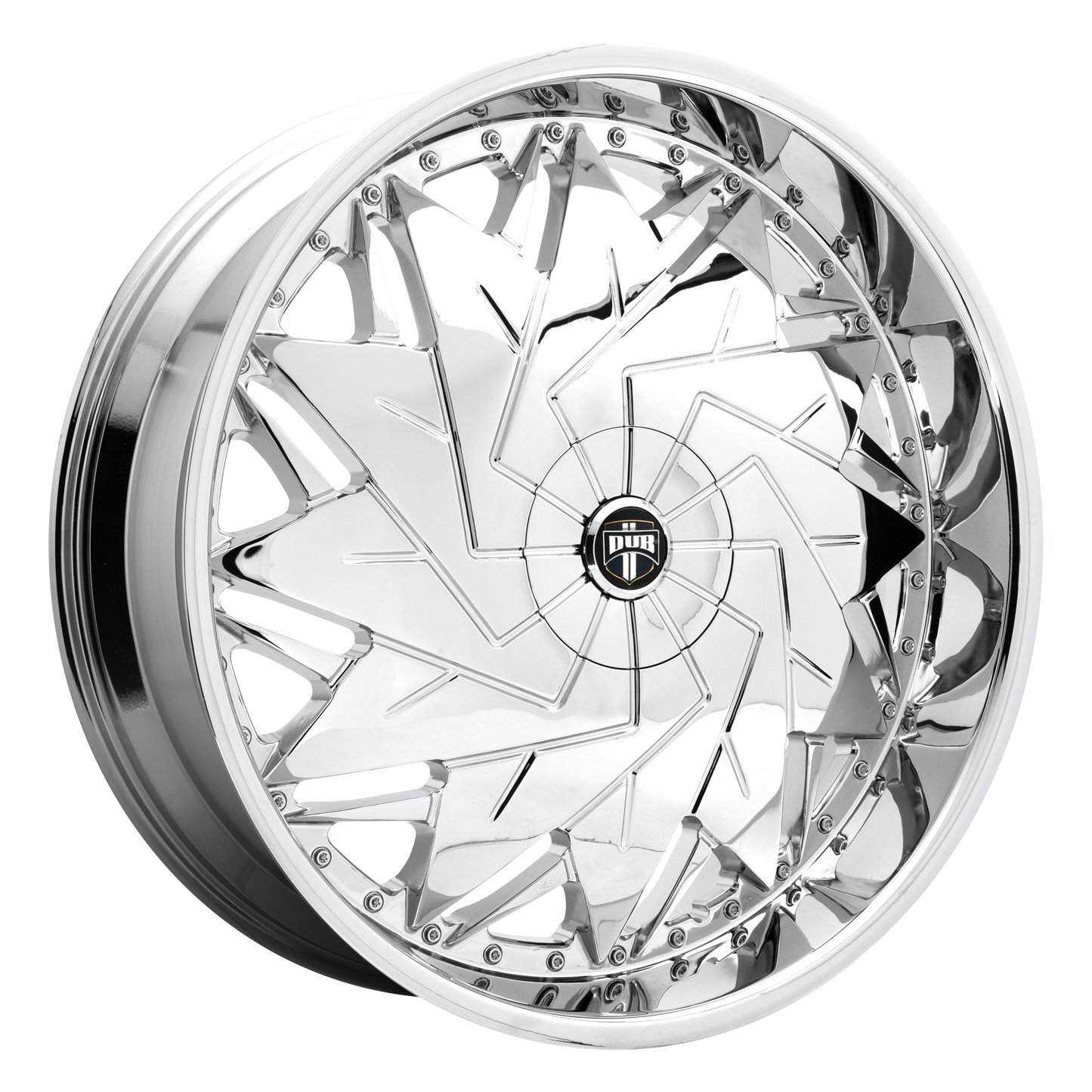 Set of 4: DUB S235 Dazr Wheel, 26x10.0 +5 Offset 5x115/5x120, Chrome Plated - S235260022+05