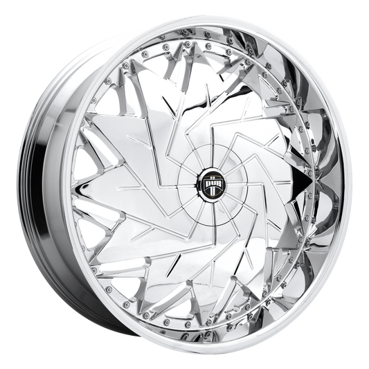 Set of 4: DUB S235 Dazr Wheel, 26x10.0 +5 Offset 5x115/5x120, Chrome Plated - S235260022+05