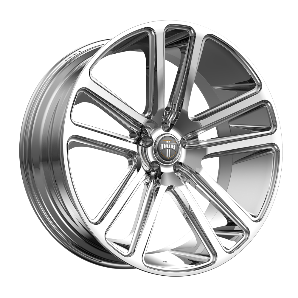 Set of 4: DUB S254 Flex Wheel, 22x9.5 +20 Offset 5x115, Chrome - S254229590+20