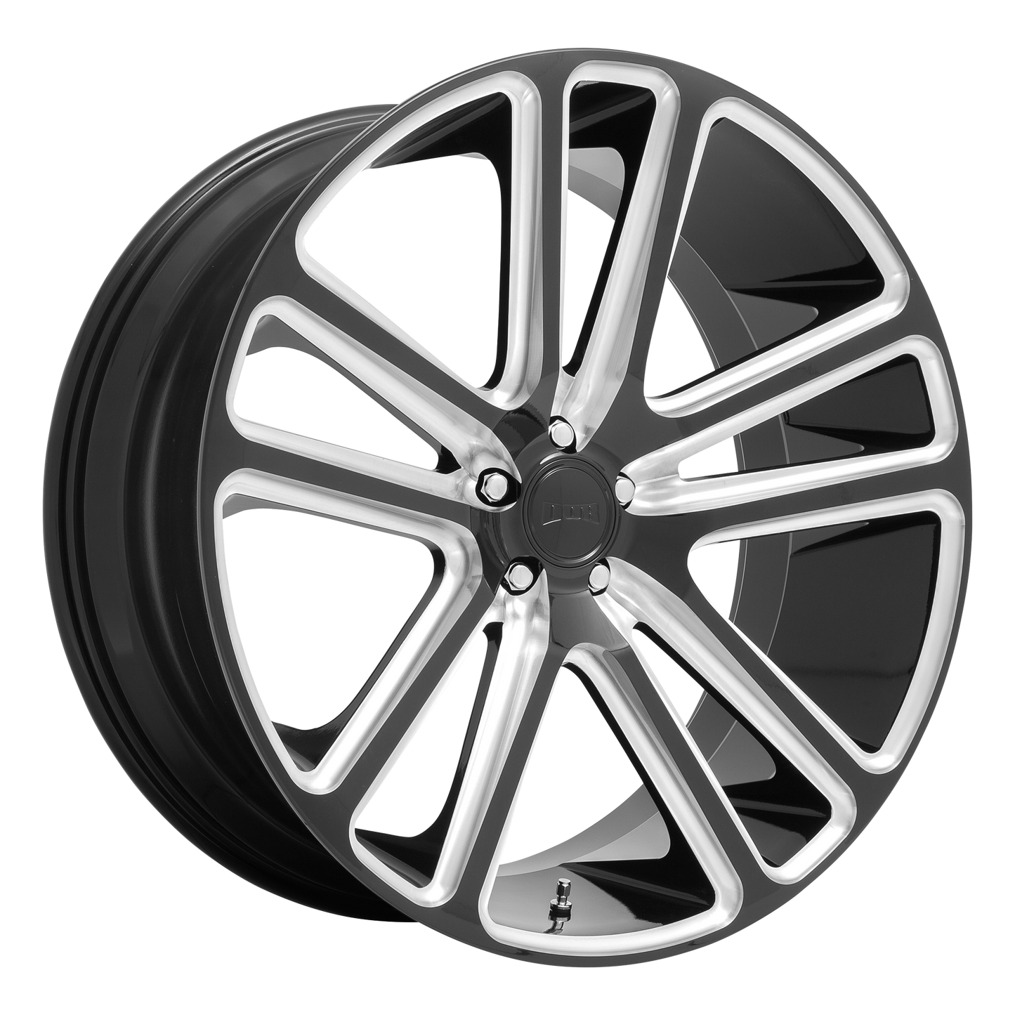 Set of 4: DUB S255 Flex Wheel, 24x10.0 +25 Offset 5x139.7, Gloss Black Milled - S2552400B4+25