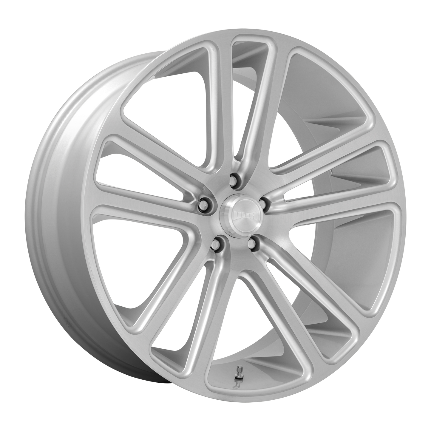 Set of 4: DUB S257 Flex Wheel, 24x10.0 +20 Offset 5x115, Gloss Silver Brushed Face - S257240090+20