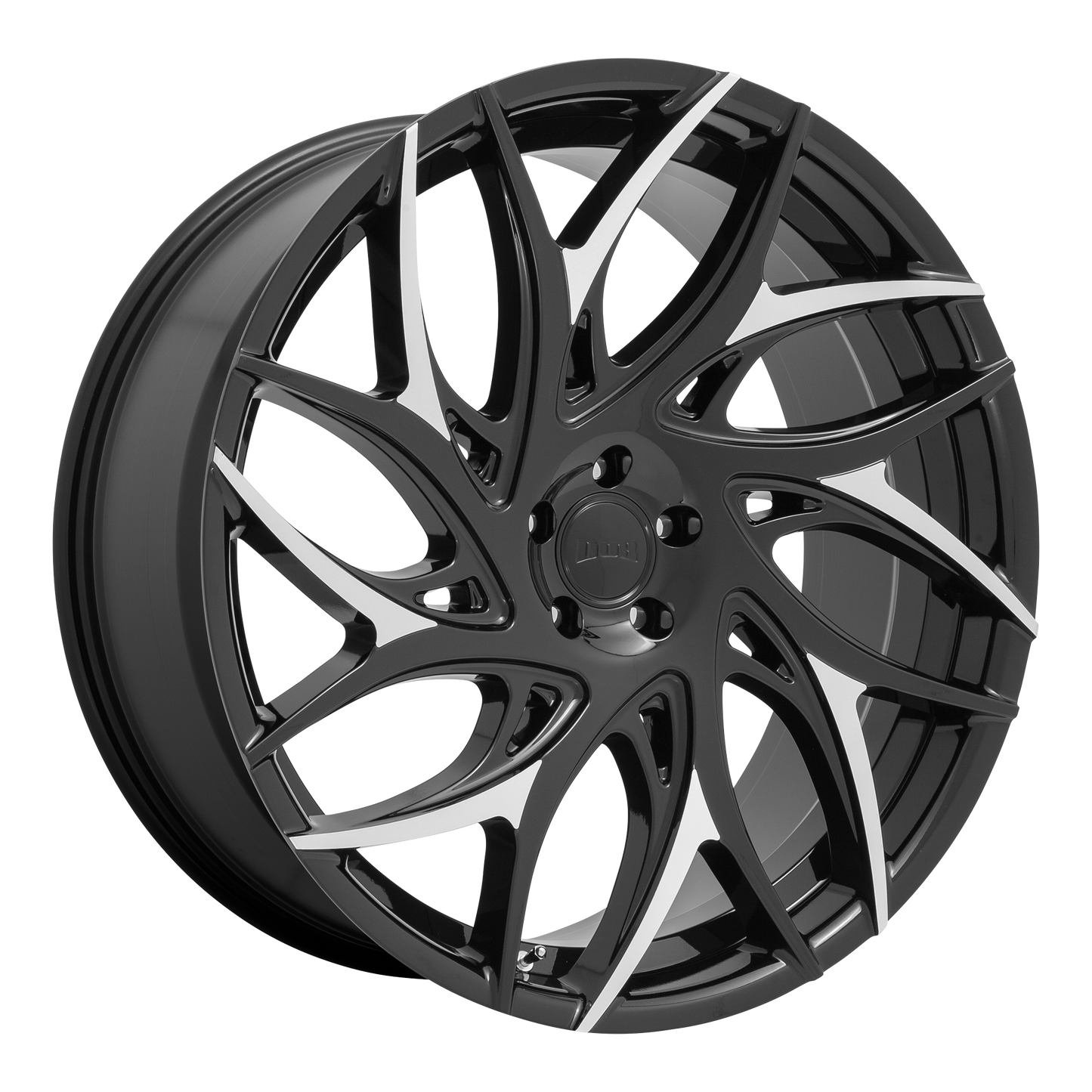 Set of 4: DUB S259 G.O.A.T. Wheel, 24x10.0 +10 Offset 5x127, Gloss Black With Machined Spokes - S259240073+10