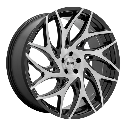 DUB S260 G.O.A.T. Wheel, 22x9.0 +35 Offset 5x127, Brushed Face With Gloss Black Dark Tint Spokes - S260229075+35