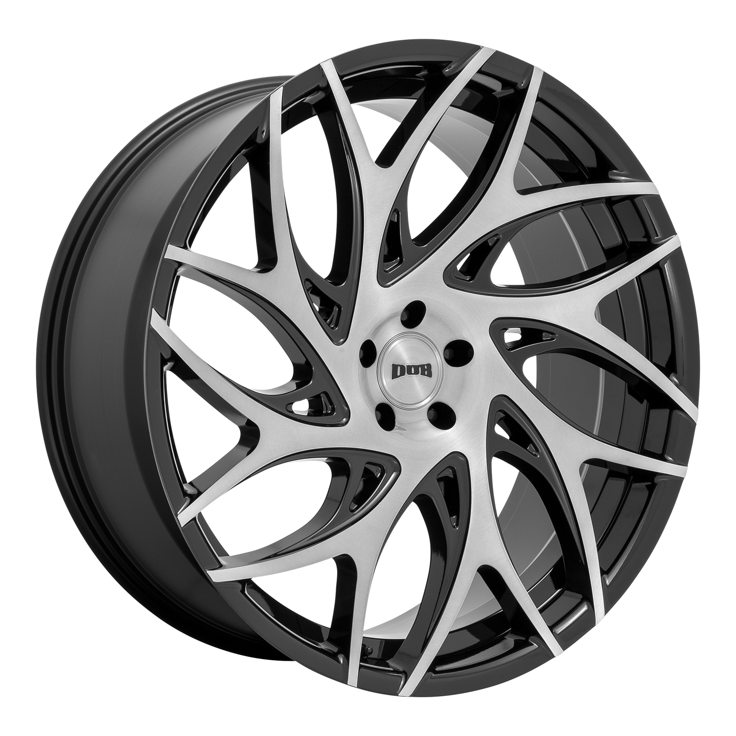 DUB S260 G.O.A.T. BRUSHED FACE WITH GLOSS BLACK DARK TINT SPOKES