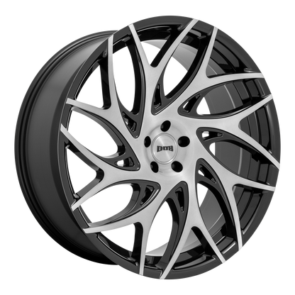 DUB S260 G.O.A.T. BRUSHED FACE WITH GLOSS BLACK DARK TINT SPOKES