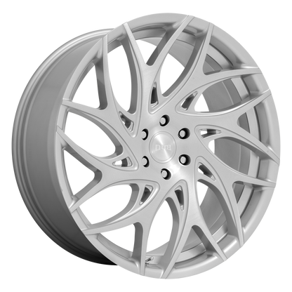 Set of 4: DUB S261 G.O.A.T. Wheel, 20x9.0 +35 Offset 5x127, Silver Brushed Face - S261209075+35