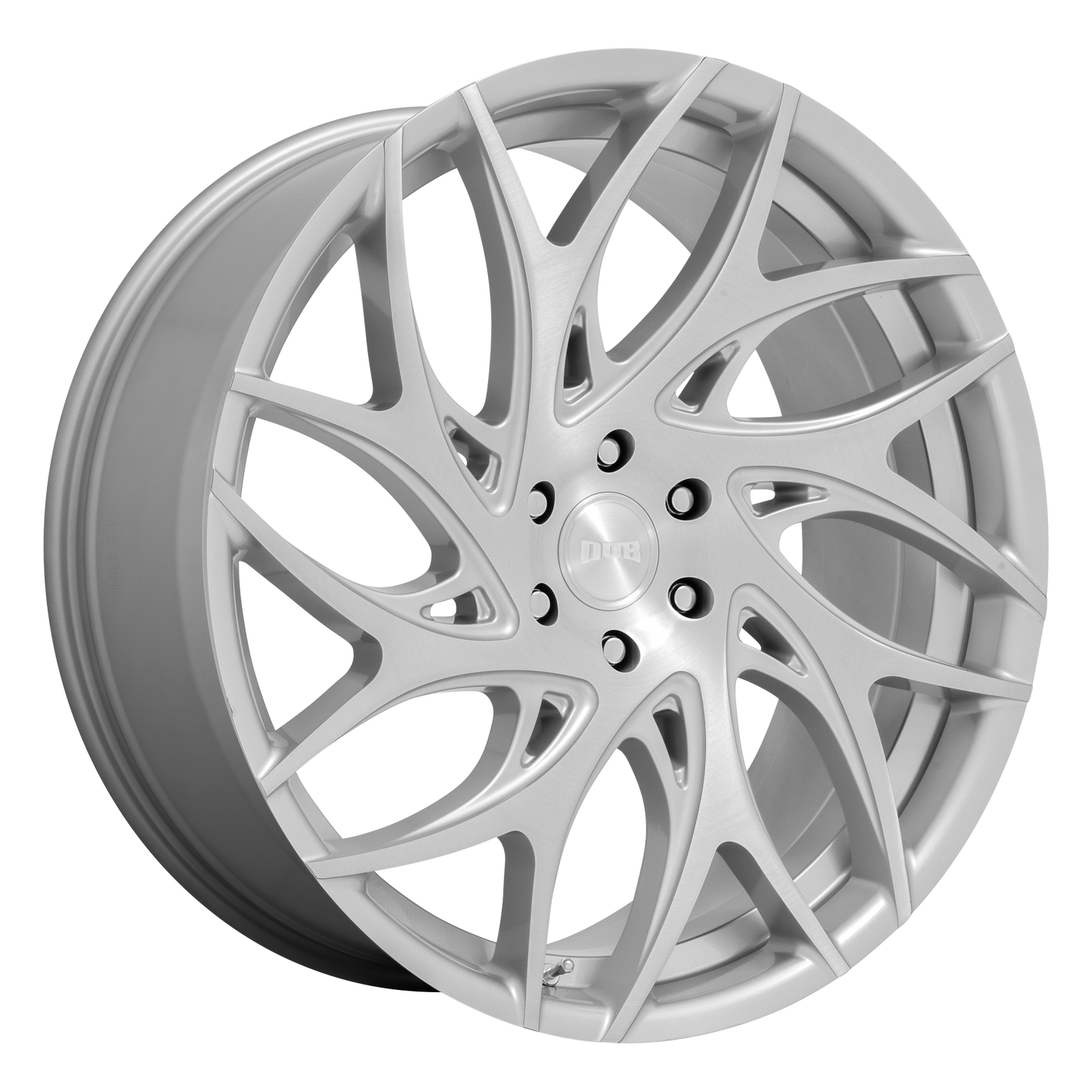 DUB S261 G.O.A.T. Wheel, 24x10.0 +15 Offset 5x115, Silver Brushed Face - S261240090+15