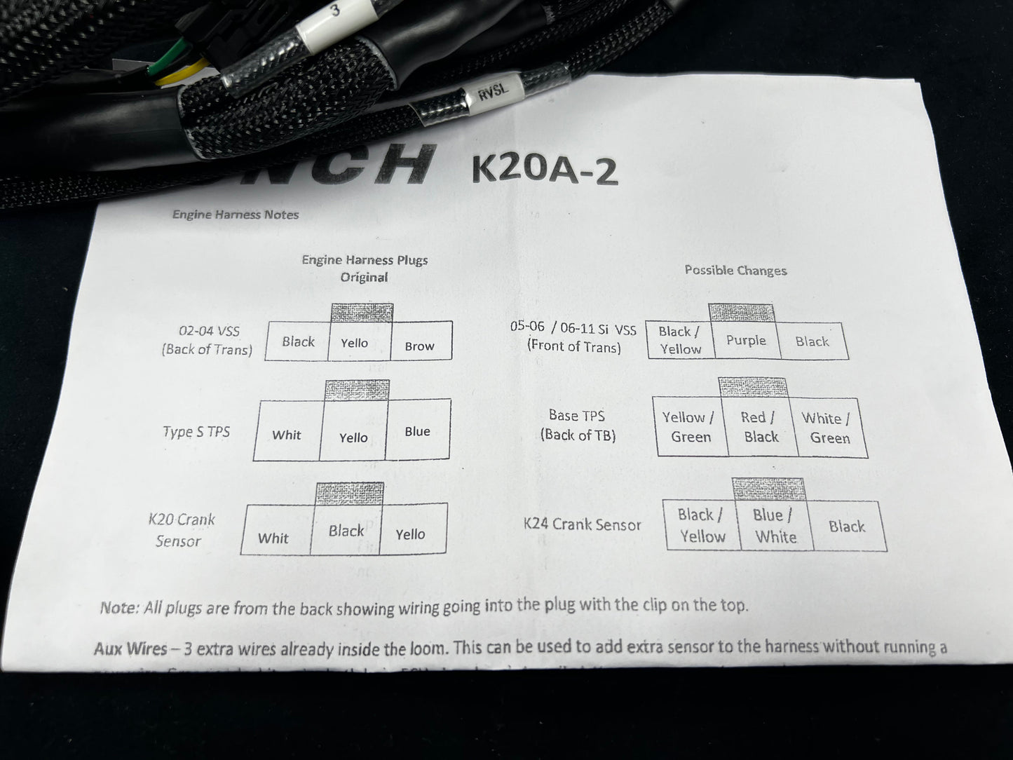 SPDZ1 OBD2 Budget Tucked K-Series Harness V2 K20 K24 Civic Integra DC2 EG EK