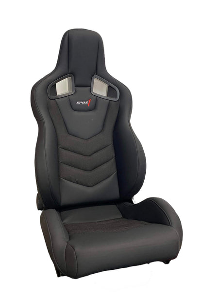 SPDZ1 Black Phantom Racing Seats Black Leather/Carbon Weave