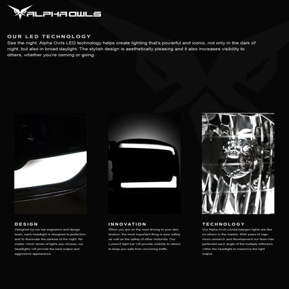 Alpha Owls 2003-2007 Honda Accord LM Series Headlights (Crystal Headlights Black housing w/ LumenX Light Bar)-C-Dub Tech