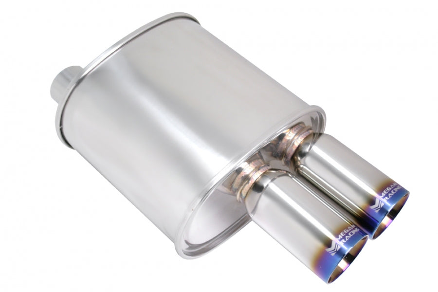 Universal Exhaust F-RT Dual Burnt Tip Muffler - MR-MU-FRT-2-VO - MR-MU-FRT-2-VO