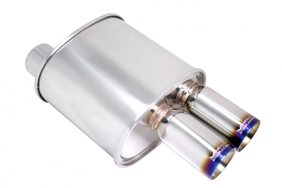 Universal Exhaust F-RT Turbo Dual Burnt Tip Muffler - MR-MU-FRT-2T-VO - MR-MU-FRT-2T-VO