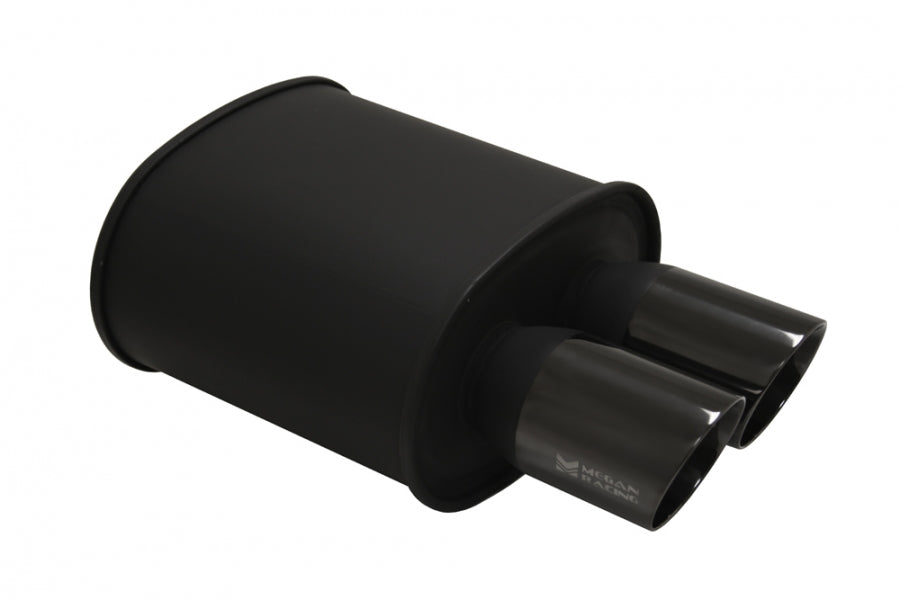 Universal Exhaust M-BC Muffler Dual Black Chrome Tips - MR-MU-MBC-2 - MR-MU-MBC-2