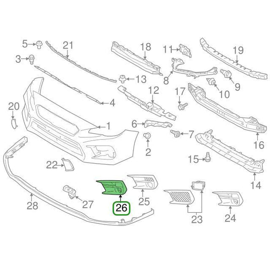 Subaru OEM Fog Light Bezel w/ Turn Signal - RH | 2018-2019 Subaru WRX/STI (57731VA340)