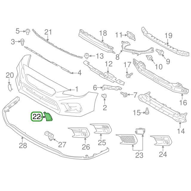 Subaru OEM Bumper Intake Cover - LH | 2018-2019 Subaru WRX/STI (57731VA490)