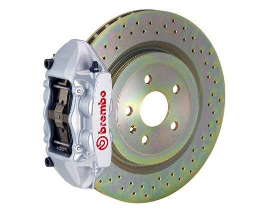 Brembo GT 336x28 1-Piece 4 Piston Silver Drilled Front Big Brake Kit