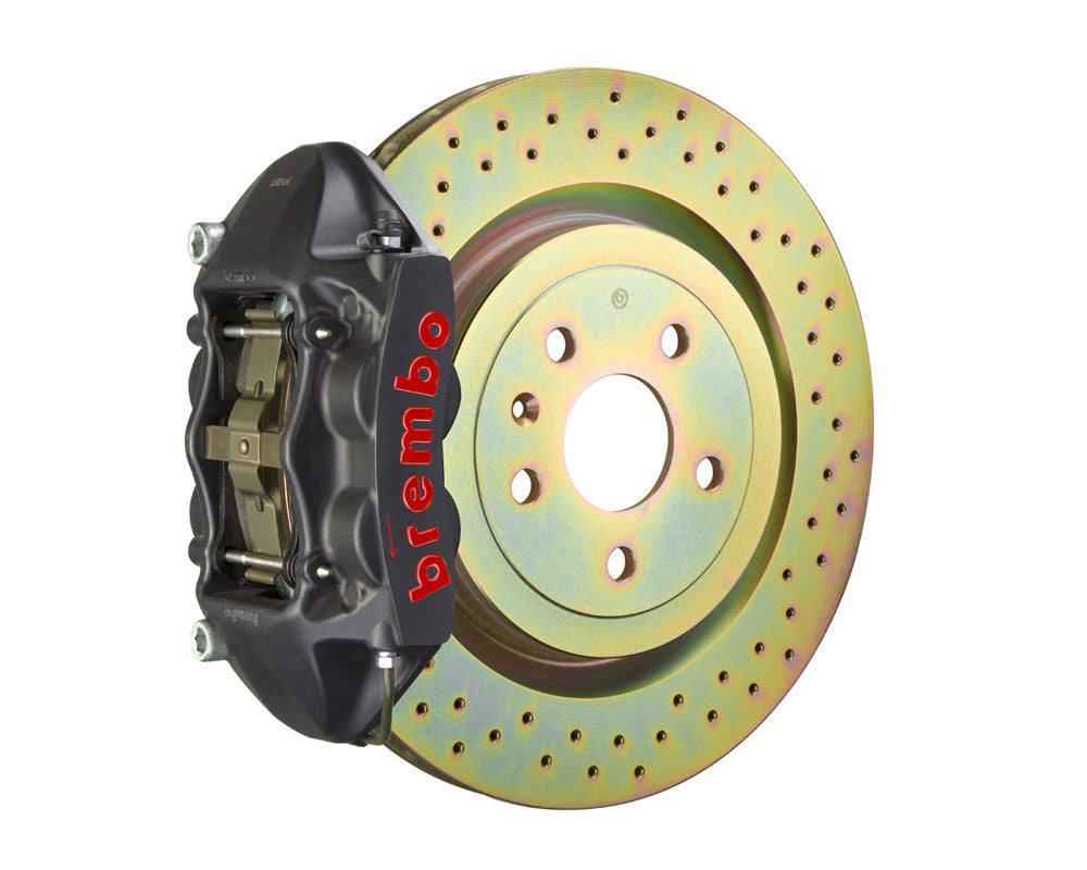 Brembo GT-S 336x28 1-Piece 4 Piston Hard Anodized Drilled Front Big Brake Kit