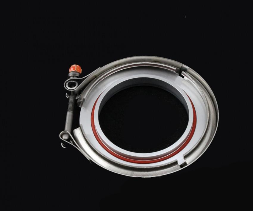 Precision Turbo Compressor Cover Discharge Flange & Clamp Set - Aluminum (074-3042)