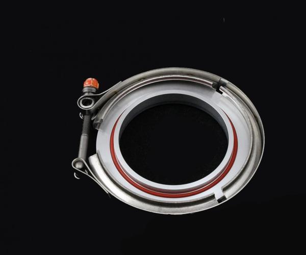 Precision Turbo Compressor Cover Discharge Flange & Clamp Set - Mild Steel (074-3044)