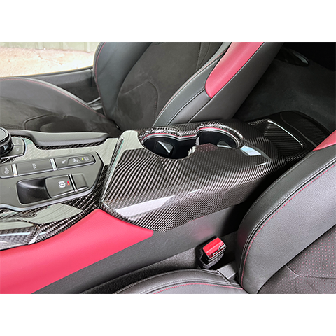 Rexpeed Carbon Fiber Armrest/Cup Holder Cover | 2020-2021 Toyota Supra (TS60/M)