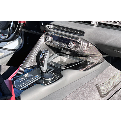 Rexpeed Carbon Fiber Center Console Cover | 2020-2021 Toyota Supra (TS63/M)