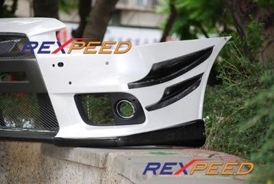 Rexpeed V-Style Carbon Fiber Canards | 2008-2015 Mitsubishi Evo X (R90)