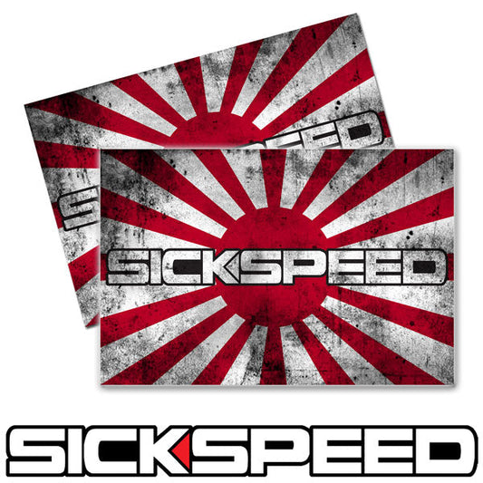 3.5" X 5 INCH STICKERS 2PC SICKSPEED DECAL RISING SUN JAPAN FLAG STICKERBOMB-C-Dub Tech