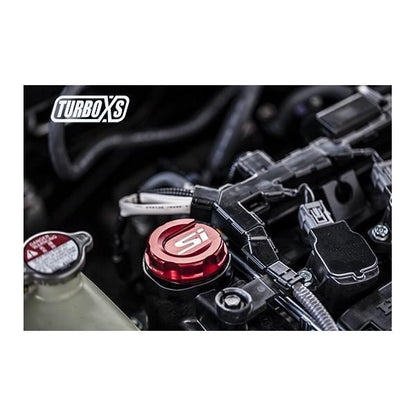 TurboXS Premium Aluminum Oil Cap | 2017+ Honda Civic Si (HC-OC-BLK-SI)