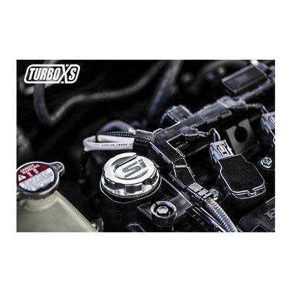 TurboXS Premium Aluminum Oil Cap | 2017+ Honda Civic Si (HC-OC-BLK-SI)