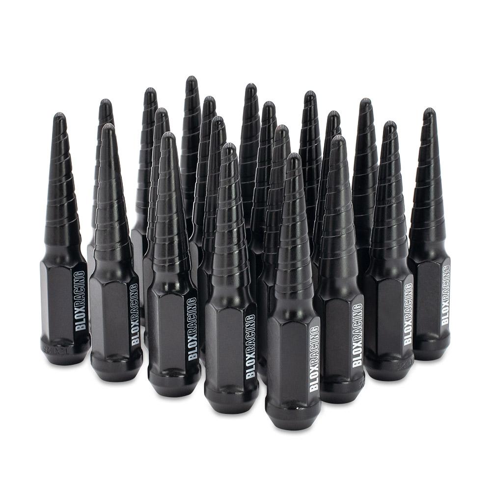 Twist Flat Black Spiked Forged Lug Nut