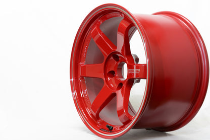 Volk TE37RT 5x100 18x10.0" +44mm Offset Burning Red Wheels